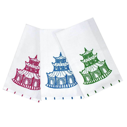 Chinoiserie Pagoda Tea Towel