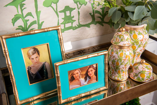 Turquoise Bamboo Photo Frames