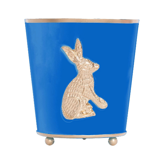 Regency Rabbit Round Cachepot Planter in Periwinkle Blue- 6"