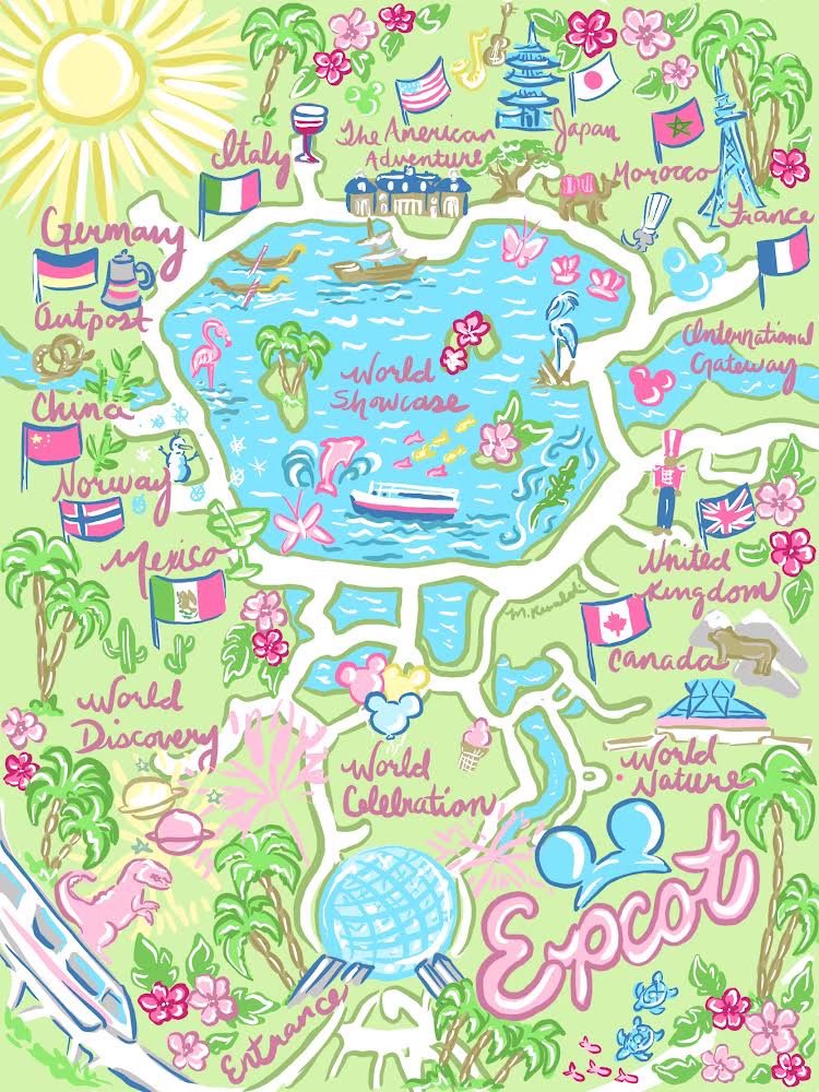 Lilly Seashells Ornaments- Disney Park Maps Designs