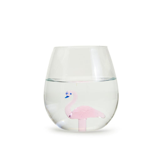 Fabulous Flamingo Stemless Wine Glass