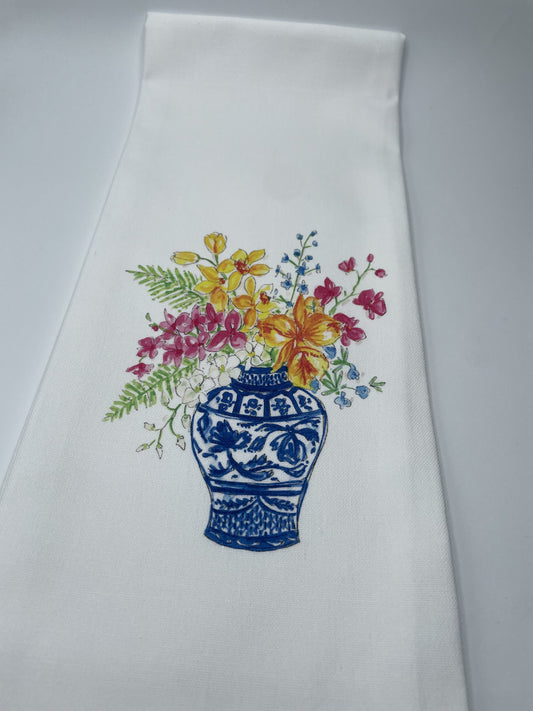 Ginger Jar Floral Bouquets Hand Towels