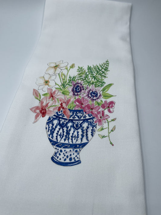 Ginger Jar Floral Bouquets Hand Towels