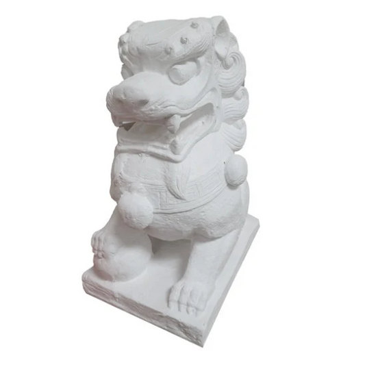 NOW ON SALE!  White Foo Dog Statue