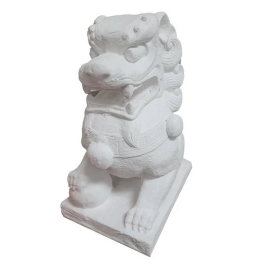 NOW ON SALE! White Foo Dog Statue
