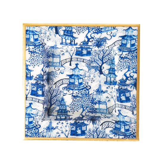 Garden Party Enameled Smidge Tray - Blue & White