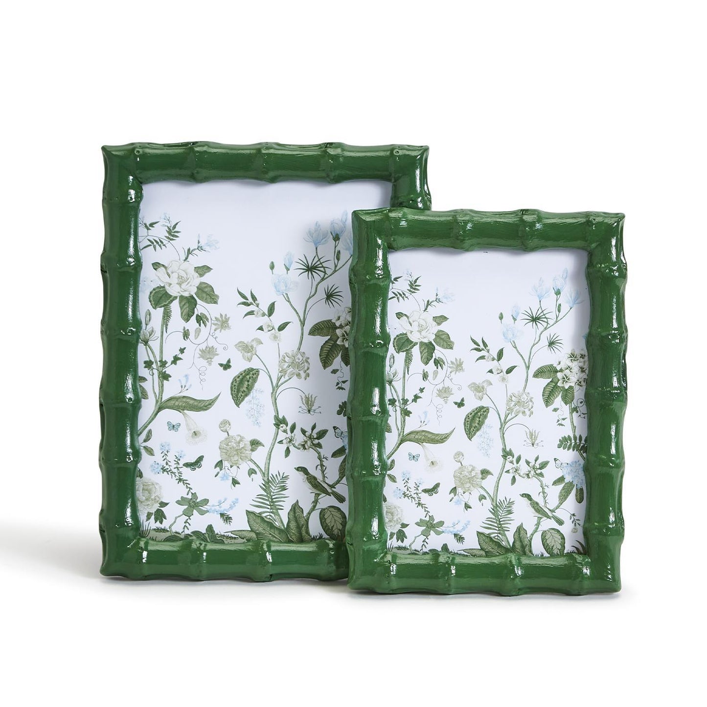 Countryside Green Set of 2 Faux Bamboo Photo Frames 4' x 6" and 5" x 7"