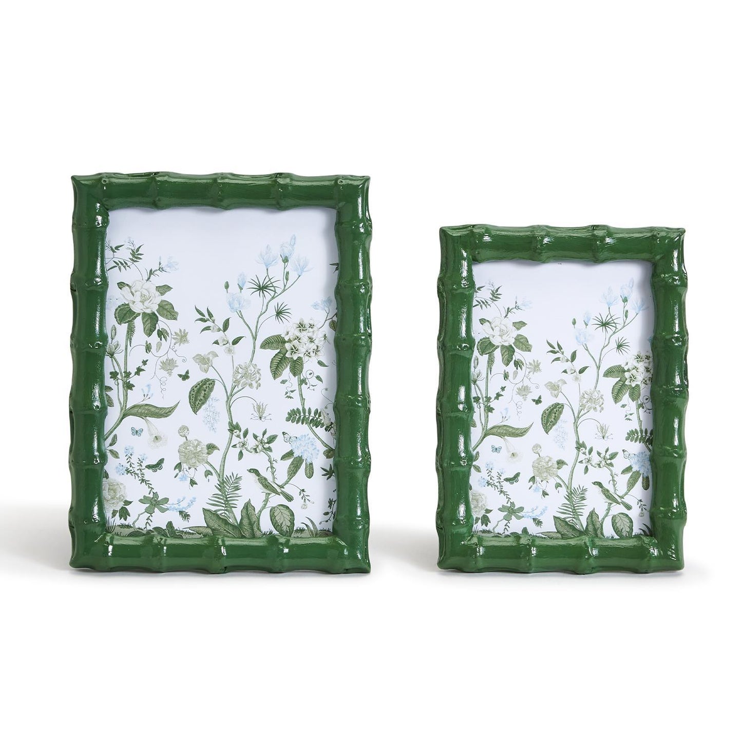 Countryside Green Set of 2 Faux Bamboo Photo Frames 4' x 6" and 5" x 7"