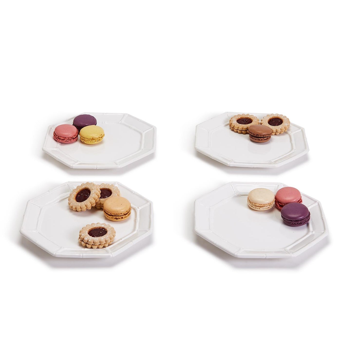 Faux Bamboo Appetizer Plates - Set of four