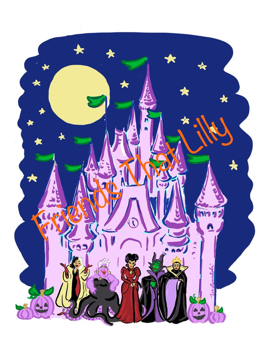 Women's T-shirts: Halloween Castle