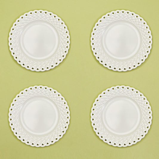 Lattice Dinner Plates- Set of Four