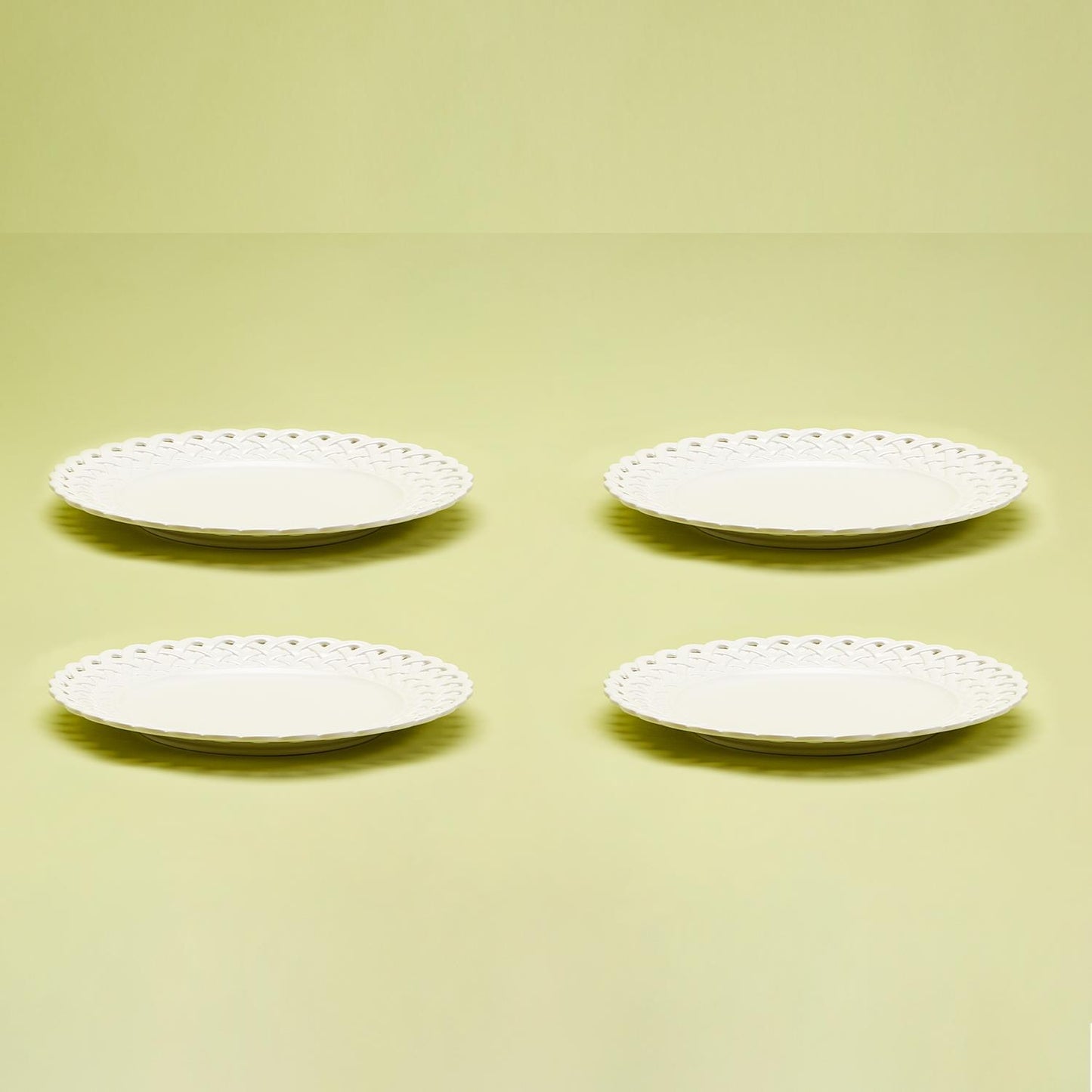 Lattice Dinner Plates- Set of Four