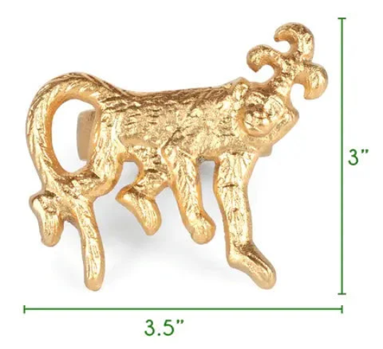 Regency Monkey Napkin Ring - Gold (4pk)