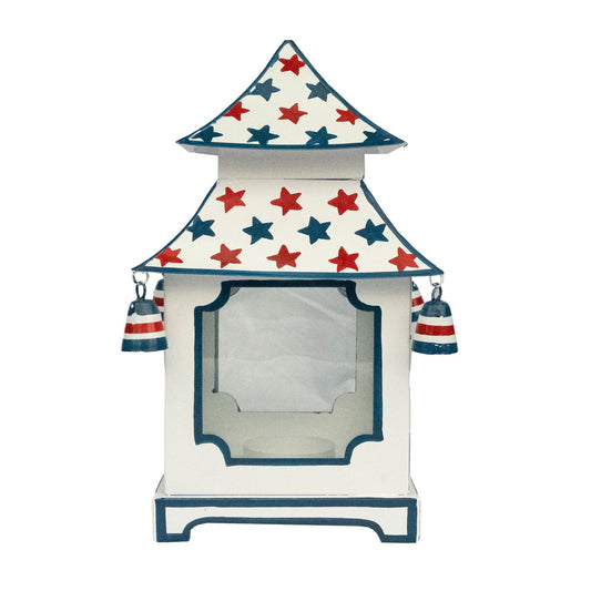 Patriotic Red, White And Blue Pagoda Lantern