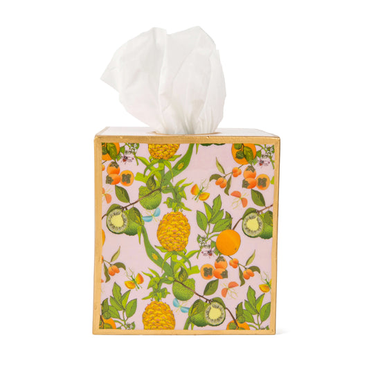 Pineapple Gardens Enamel Tissue Box Cover