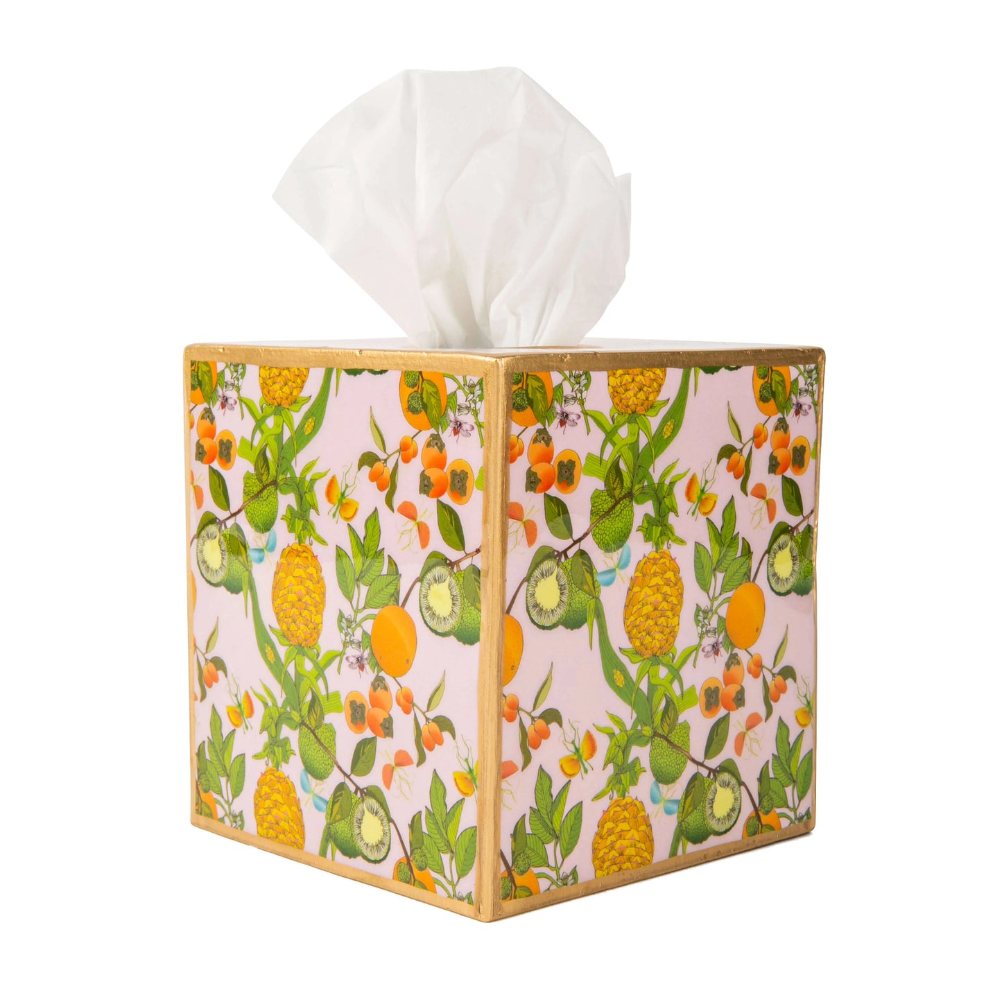 Pineapple Gardens Enamel Tissue Box Cover