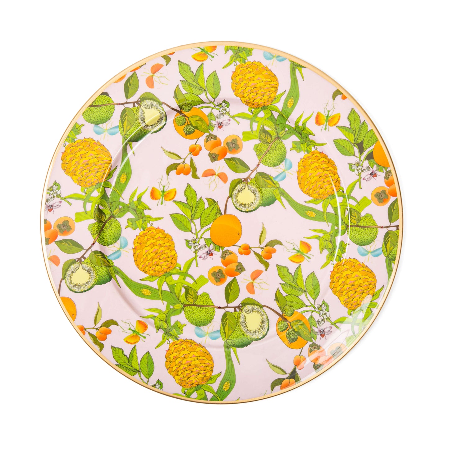 Pineapple Gardens Enameled Charger Plates- Set of 4