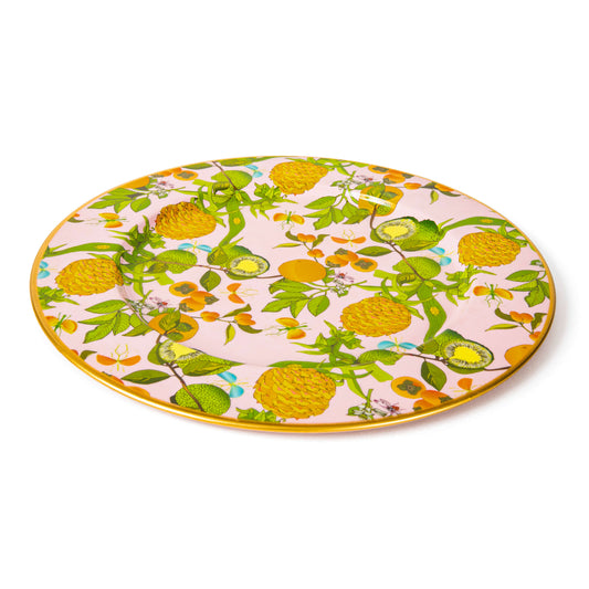 Pineapple Gardens Enameled Charger Plates- Set of 4