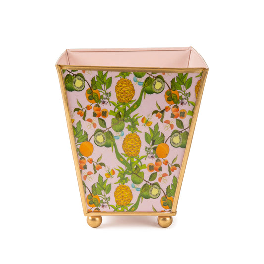 Pineapple Gardens Enameled Square Cachepots