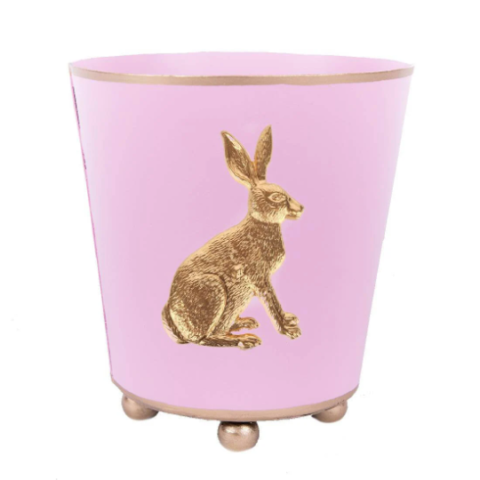 Regency Collection Rabbit Round Cachepot in Light Pink- 6"