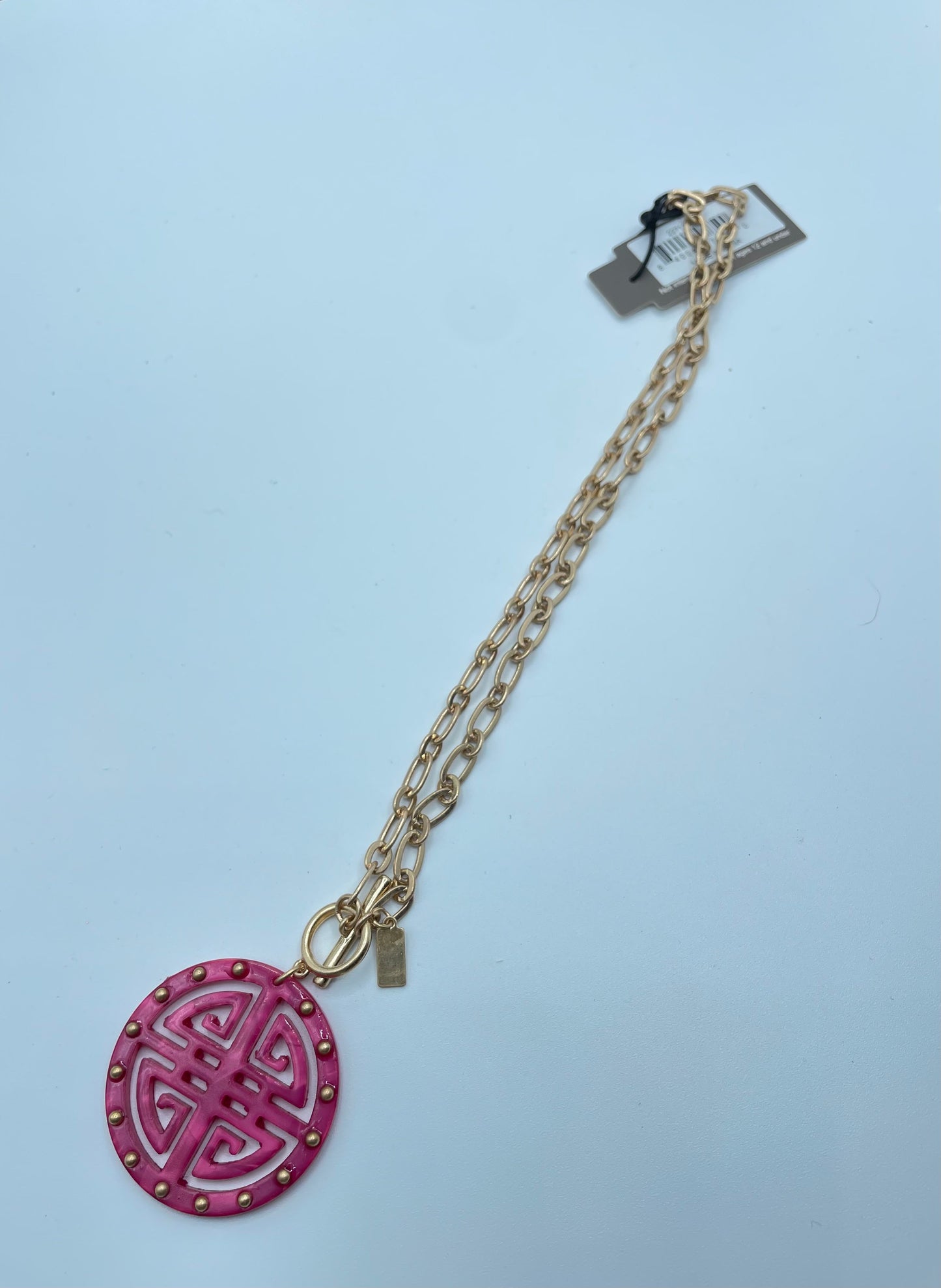 Pink OR White Necklace on a Gold Chain