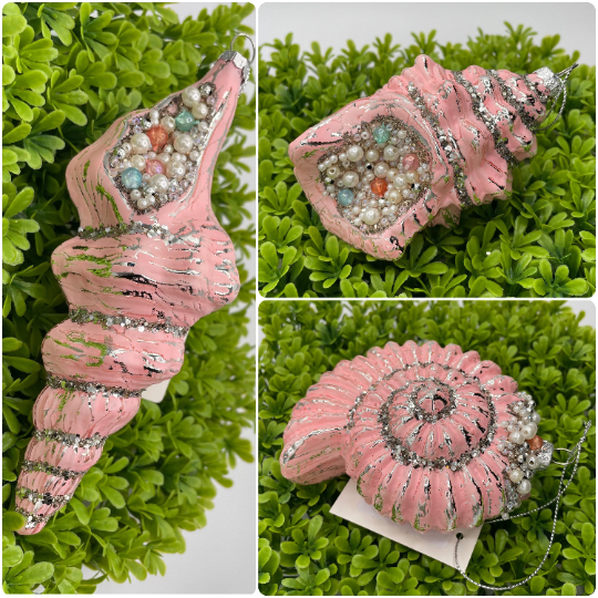 Pink Seashell Ornaments 5-7”