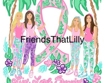 Women's T-shirts: FTL Pink Ribbon Breast Cancer Awareness Illustration