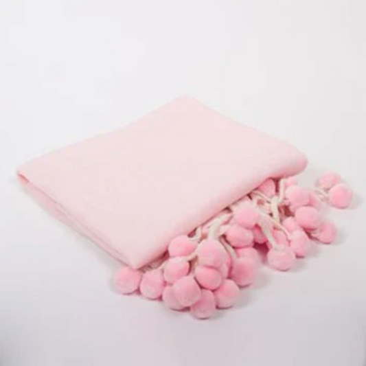 Pom Pom Throw - Light Pink