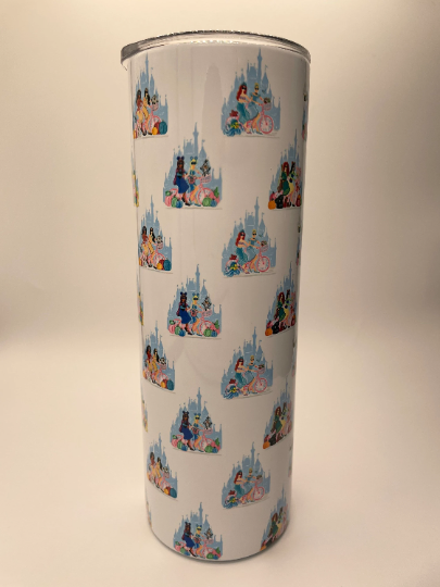 SALE! 20oz Disney Inspired Tumbler - princesses w/ pumpkins