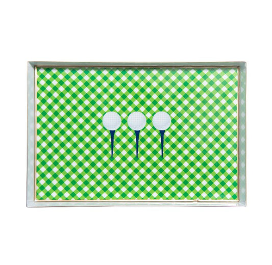 Tee Time Golf Enameled Oliver Tray 8x12