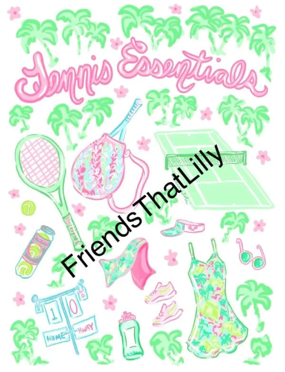 Tumblers: 20 oz and 30 oz Friends That Lilly Tennis Essentials Design