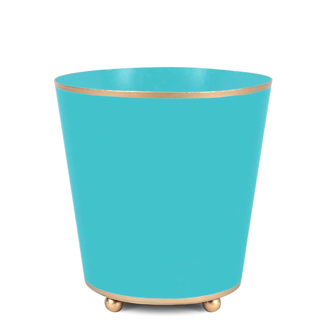 Turquoise Color Block Round Cachepot