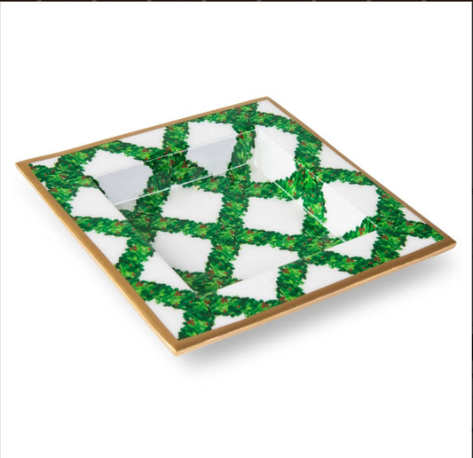 Boxwood Trellis Enameled Smidge Tray