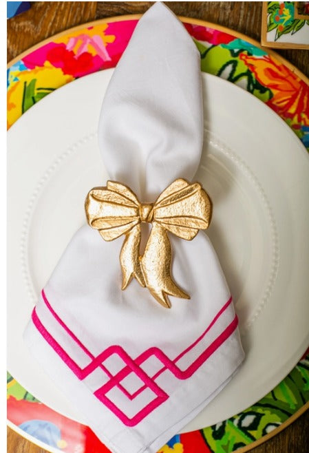 Color Block Bow Napkin Rings: Set of Four