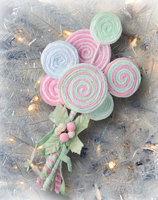 Frosted Pastel Lollipop Bundle Decor