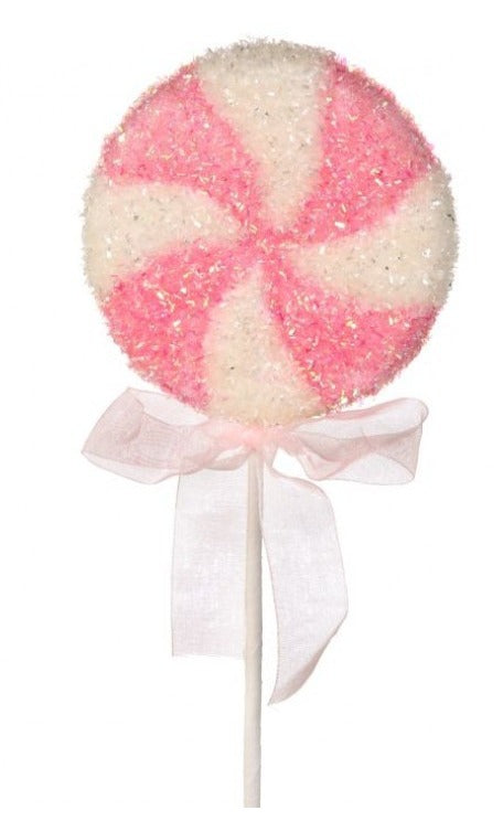 Sparkle Peppermint Disc with Bow Lollipop