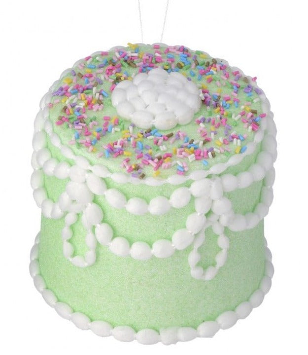 5" Pastel Green Candy Decorated Cake Ornament