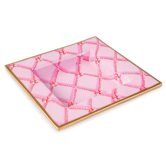 Candy Cane Trellis Enameled Smidge Tray