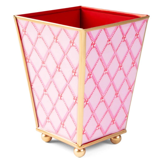 Candy Cane Trellis Enameled Cachepot 4" or 6"