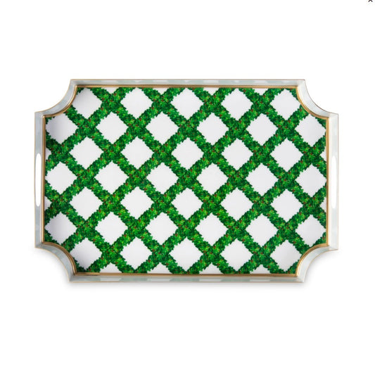 Boxwood Trellis Enameled Jaye Tray