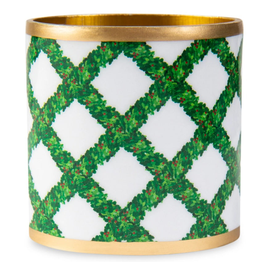 Boxwood Trellis Enameled Napkin Ring (4pk)