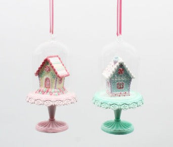Candy House Ornaments In Pink or Blue