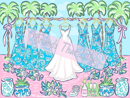 Wedding Dresses: Hand painted Prints