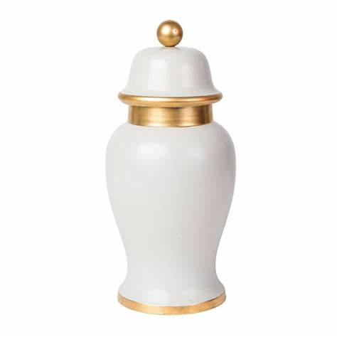 Color Block White Ginger Jar - Petite