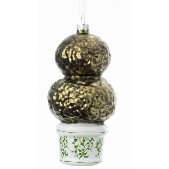 Green and White Double Topiary Ornament
