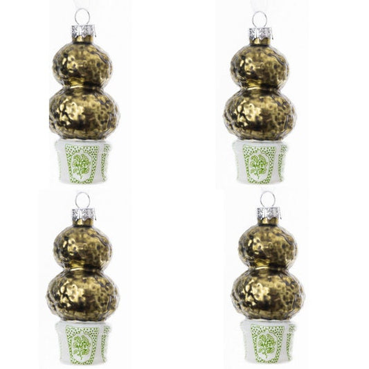 Green/White Topiary Gift Topper *set of 4*