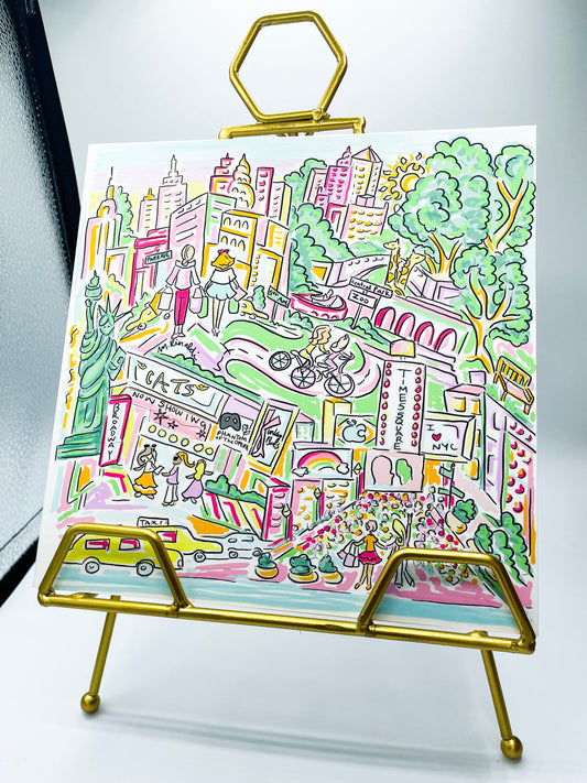 8x8 Friends That Lilly New York City Handmade Illustration
