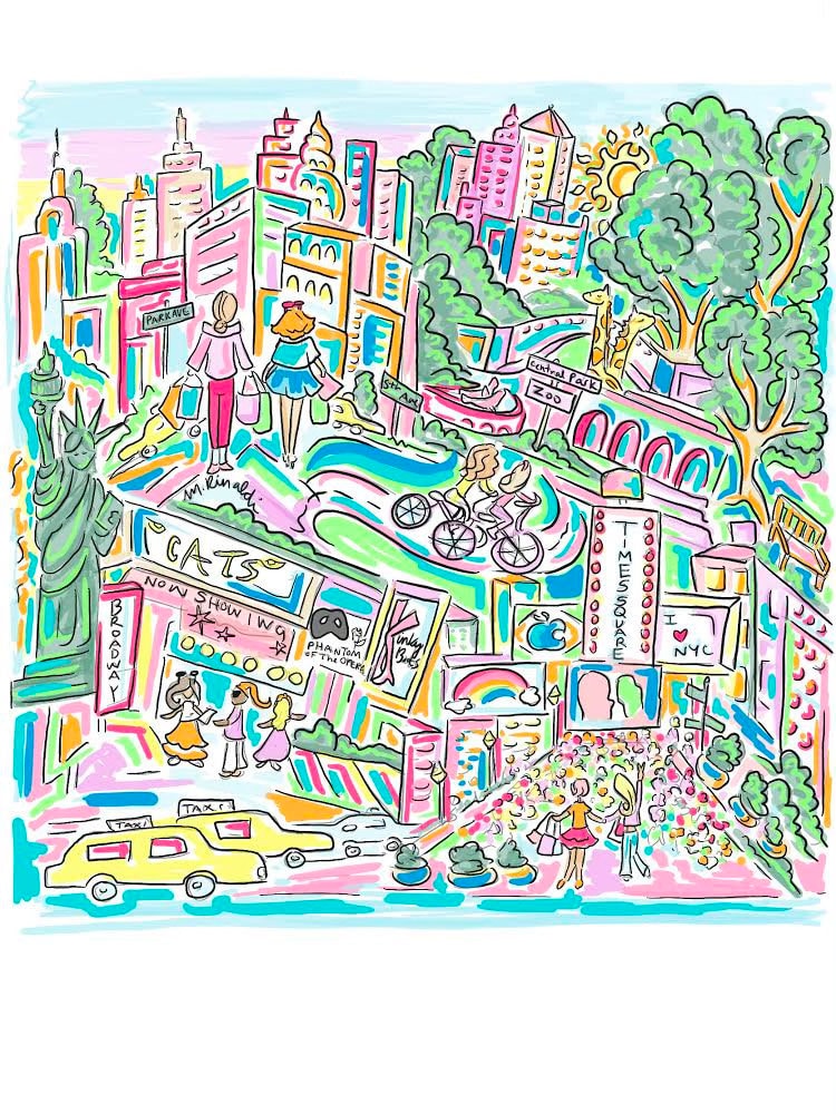 8x8 Friends That Lilly New York City Handmade Illustration