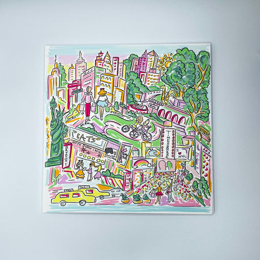 8x8 Friends That Lilly New York City Handmade Illustration