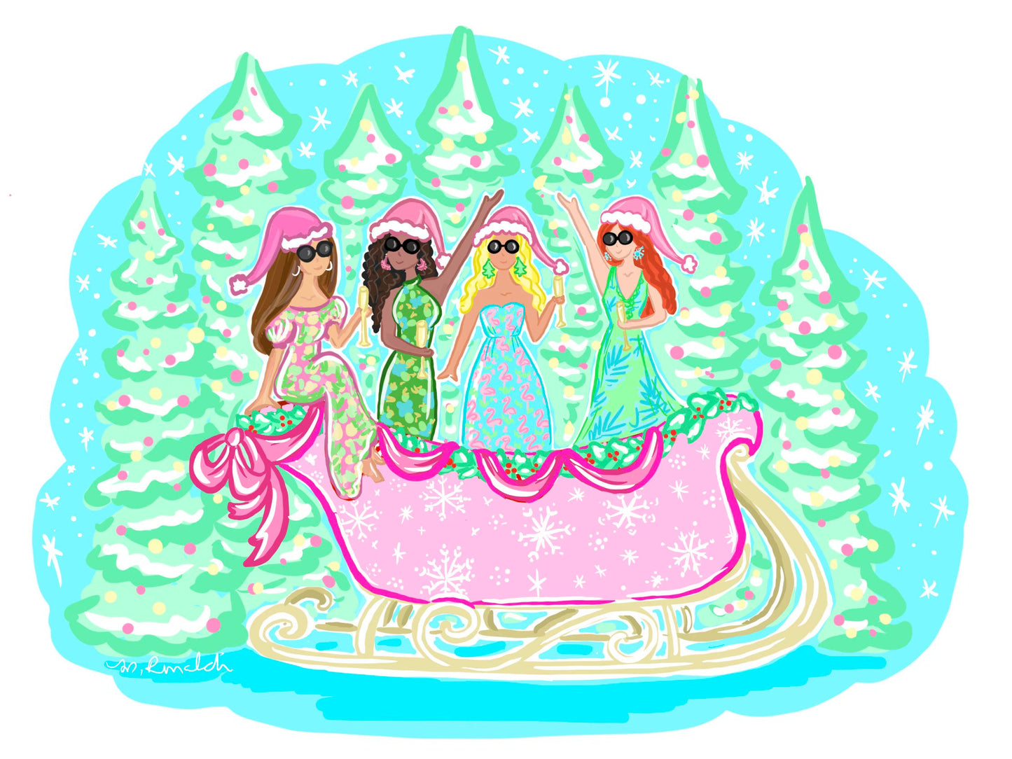 Friends That Lilly Christmas Shirts - Tree/ Sleigh